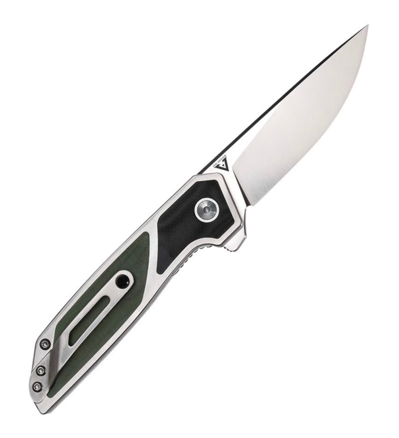 Begg Knives Diamici Stainless Steel Handles w/ Black/Green G-10 Inlays & D2 Blade BG014