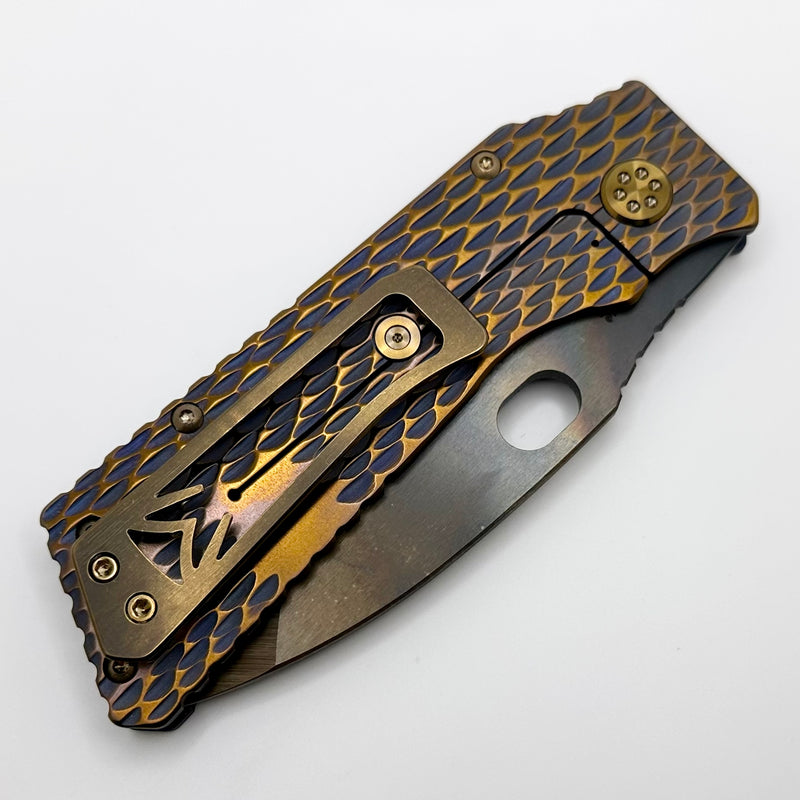 Medford TFF-1 S35VN Vulcan & Violet/Bronze Dragon Skin Sculpted Handles w/ Bronze Hardware/Clip