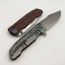 Reate Knives 9D-V2 Lava Flow Fat Carbon Handle w/ Belt Satin 154CM