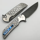Pro-Tech Mordax Stainless Gridlock Handle & Damascus MX101 2024 Custom 003