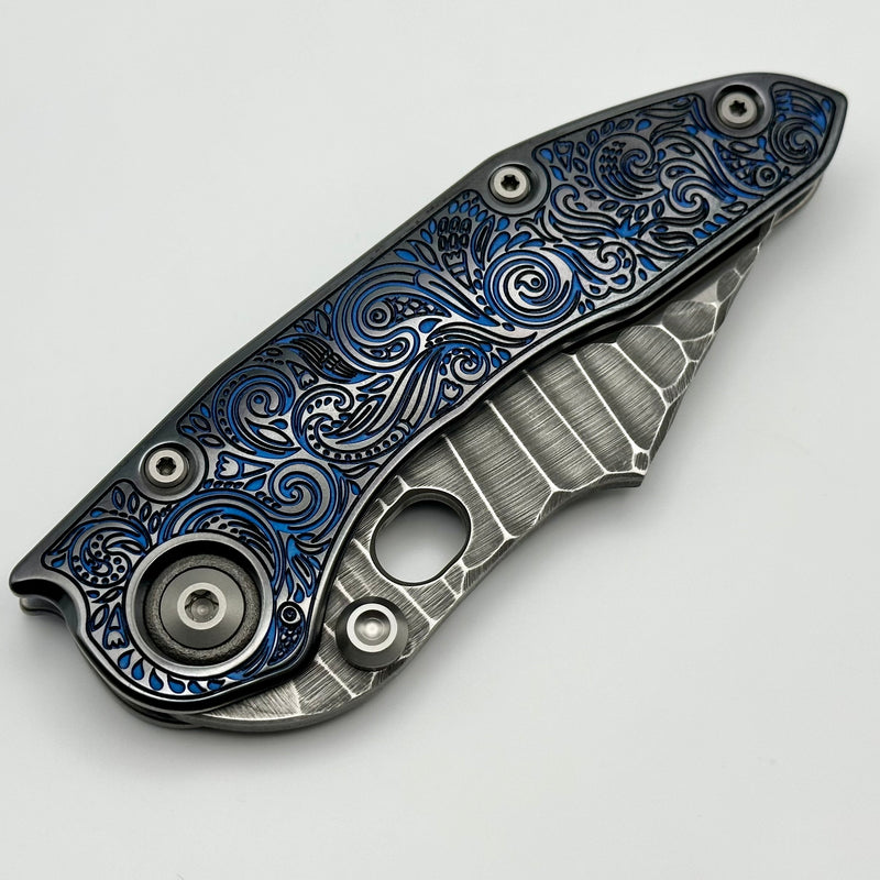 Borka Blades Ti2 Design Custom Black Hula/Blue Natas Stitch w/ Rocked M390 Pre Owned