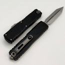 Microtech UTX-85 Gen IV w/ Black Topographic Deep Engraved Handle & Stonewash Spartan M390MK 12304TP-10