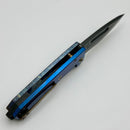 Medford Midi Marauder Brush Acid Etch Flamed Handle w/ Blue Lockside & Bronze Hardware/Clip w/ DLC S45 Drop Point