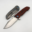 Reate Knives 9D-V2 Lava Flow Fat Carbon Handle w/ Belt Satin 154CM