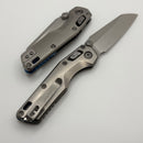 Microtech Marfione Select MSI RAM LOK Mini Slab Side Titanium Handles w/ Double Vapor Accents & Blue Accents & Stonewash M390MK 210M-10MS3