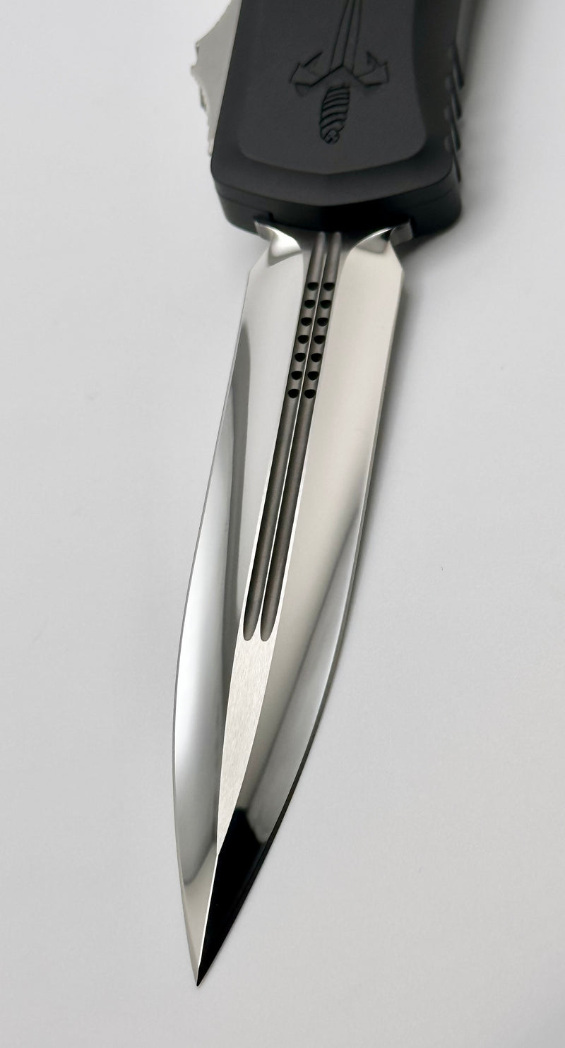 Marfione Custom Knives Hera II Prototype Mirror Polished Double Edge w/ Black Handle