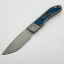 Uldanov Custom Knives Sierra w/ Milled Titanium/Blue Dark Matter Carbon Fiber Inlays & M398 Front Flipper