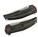 Reate Knives Jack Jr. Black Aluminum Integral Handle w/ Carbon Fiber Inlay & Red Pivot Collar & Satin S30V