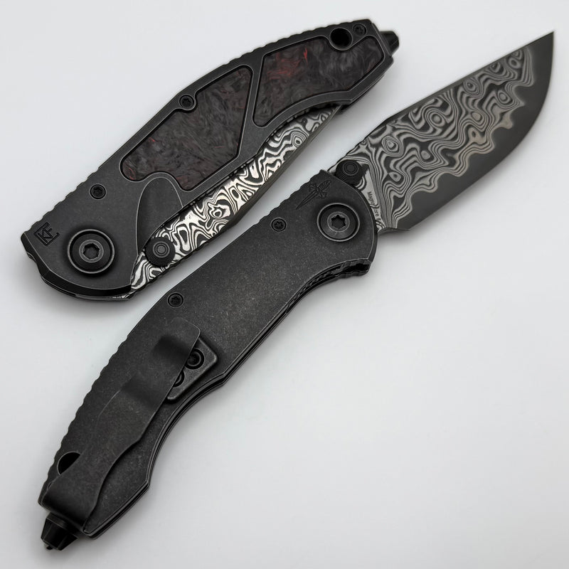 Custom Knife Factory & Anthony Marfione Sokosha Blackwash/Red Carbon Fiber w/ MagnaCore