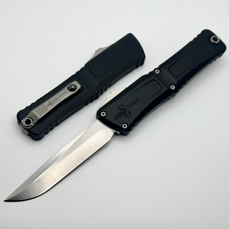 Marfione Custom Knives Combat Troodon Gen III Prototype Stonewash Single Edge w/ Black Handle