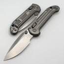 Marfione Select Microtech LUDT Ram-Lok w/ Grooved Titanium Handles & Blue Accents & Stonewash Drop Point 1135RLG-10MS2