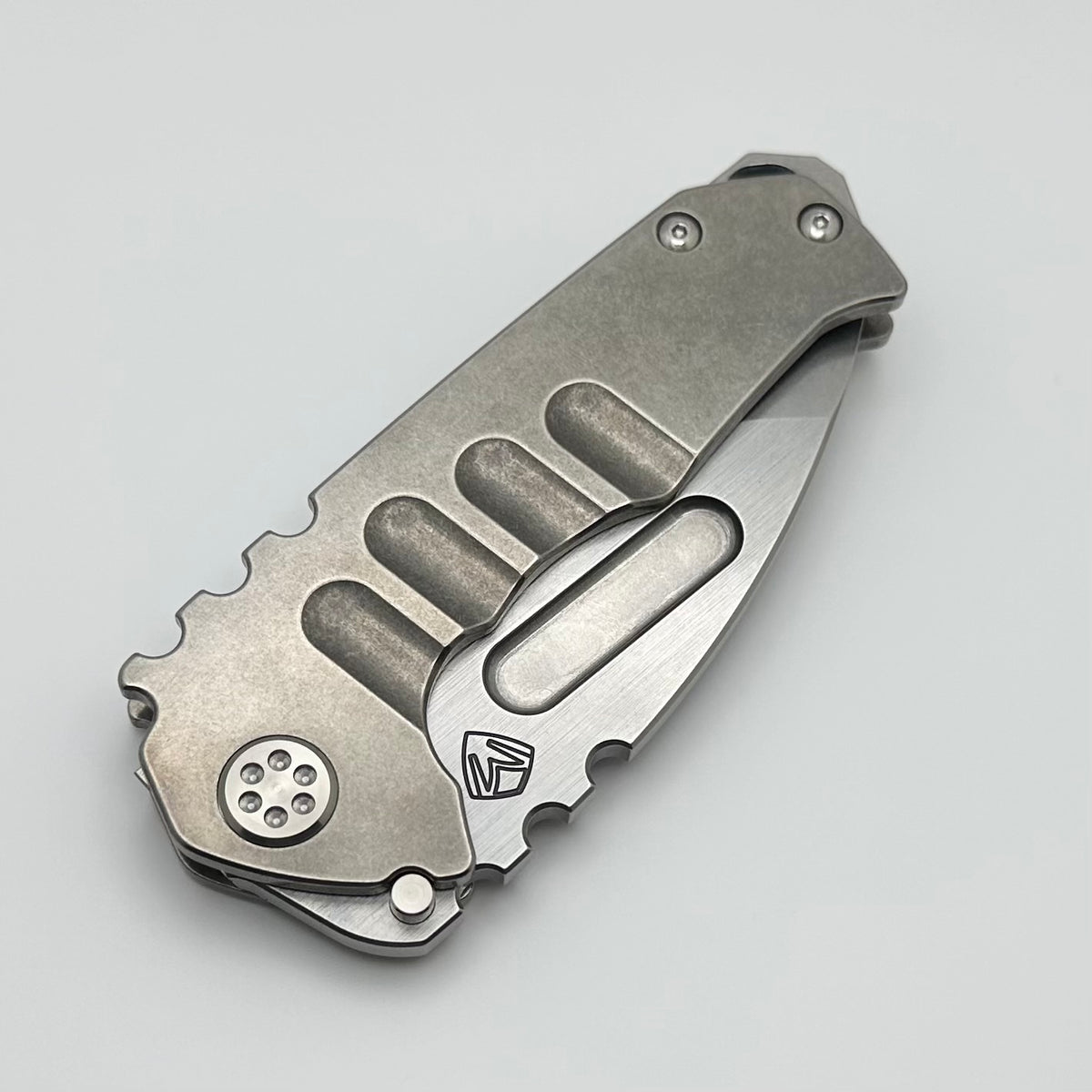 Medford Praetorian Genesis T Tumbled Handles w/ Polished Tumbled S45VN