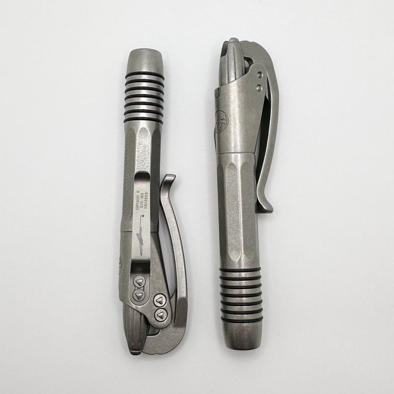 Microtech Siphon Ii Microtech Siphon II Pen Claw Engraved Stonewash Stainless Steel Signat