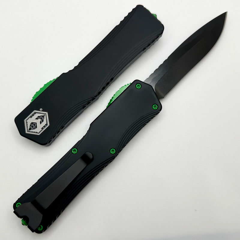 Heretic Knives Colossus Black Friday Special Black Handle w/ Heretic Green Hardware & DLC Recurve Magnacut H042-6A-BFS