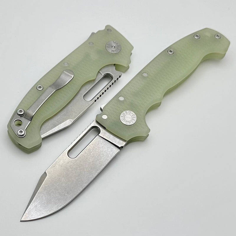 Demko Knives MG AD20S V2 Clip Point Full Flat Grind MagnaCut & Jade G-10