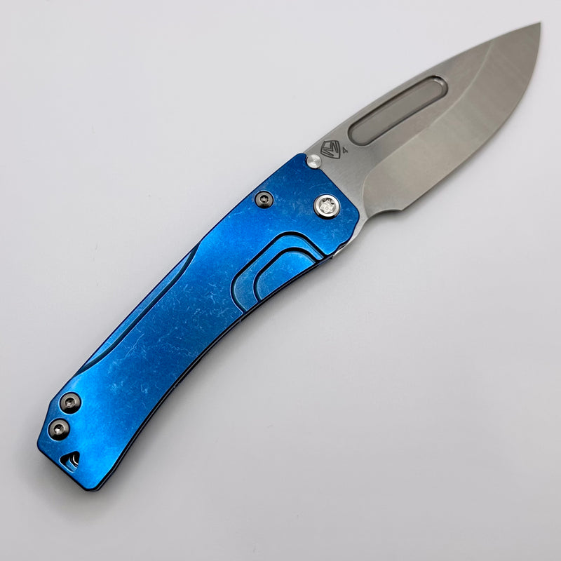 Medford Knife Slim Midi LH Left Handed Tumbled S45 w/ Blue Tumbled Handles