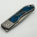 Uldanov Custom Knives Sierra w/ Milled Titanium/Blue Dark Matter Carbon Fiber Inlays & M398 Front Flipper