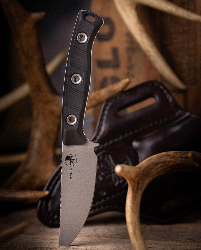 Microtech Akris w/ Black G-10 Handles & Stonewash M390MK 95-10BK-1