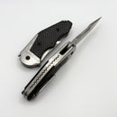 Yan Knives GTC Cabot - Carbon Fiber Handles w/ Crystal Ti Bolster S90V Compound Ground Blade