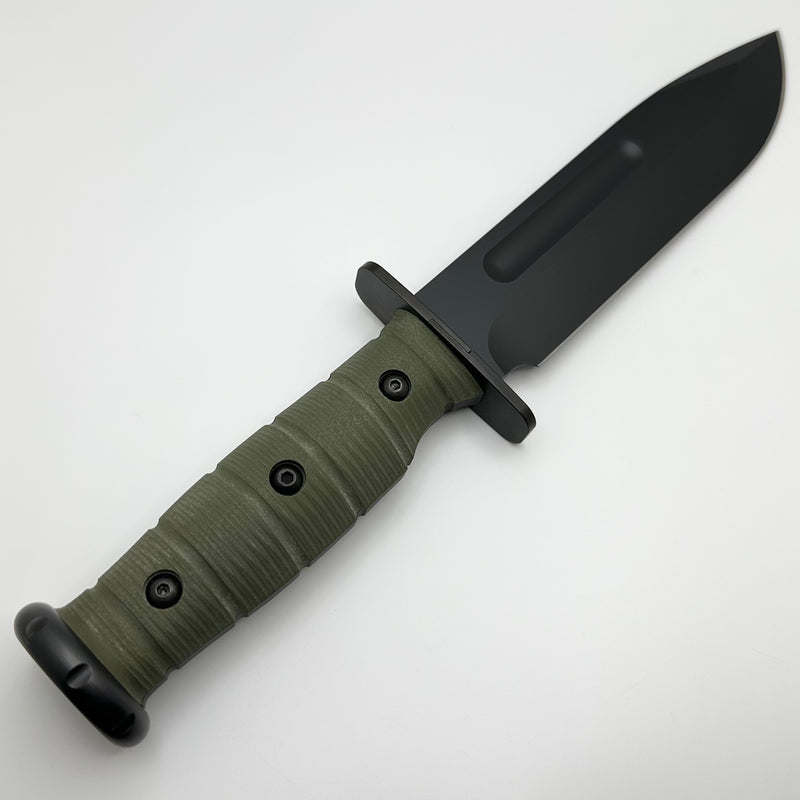 Medford Knife USMC Fighter Fixed Blade DLC CPM-S35VN w/ OD Green G-10 Handle