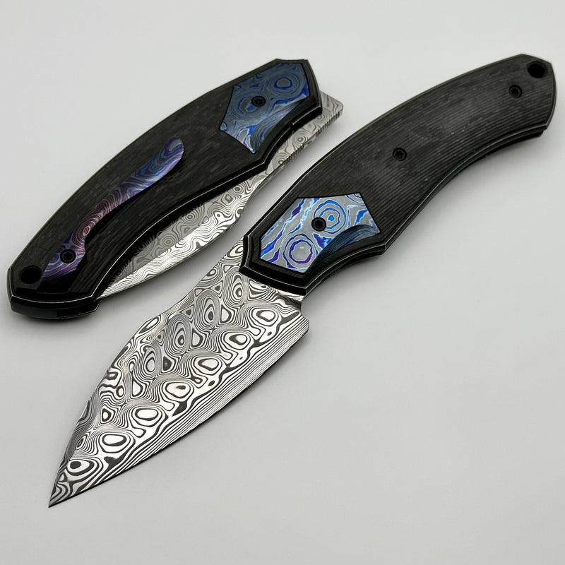 Custom Knife Factory Davless Carbon Fiber & ZircuTi w/ Damasteel