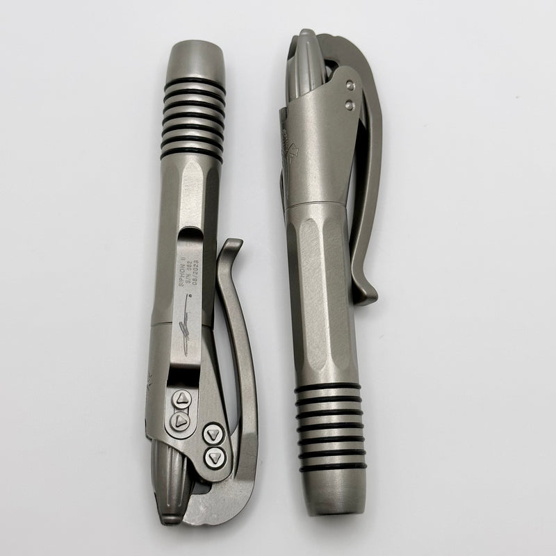Microtech Siphon Ii Microtech Siphon II Pen Dagger Engraved Bead Blast Stainless Steel Sig