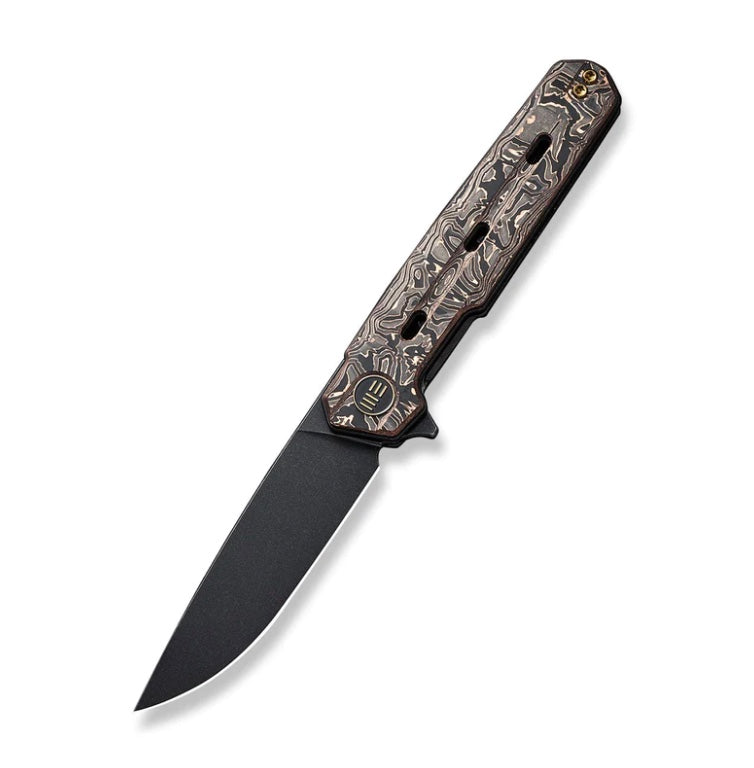 We Knife Navo Flipper Copper Foil Carbon Fiber Handles & Black Stonewash CPM-20CV WE22026-5