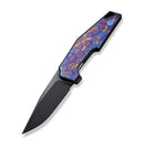 We Knife OAO (One And Only) Flipper Integral Black Titanium Handle w/ Timascus Inlays & Black 20CV WE23001-4