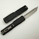 Microtech Ultratech ZBP Tanto Stonewash Partial Serrated w/ Black Handle 1123-11