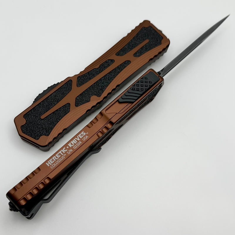 Heretic Knives Colossus DLC Double Edge Magnacut & Root Beer Handle H041-6A-RB