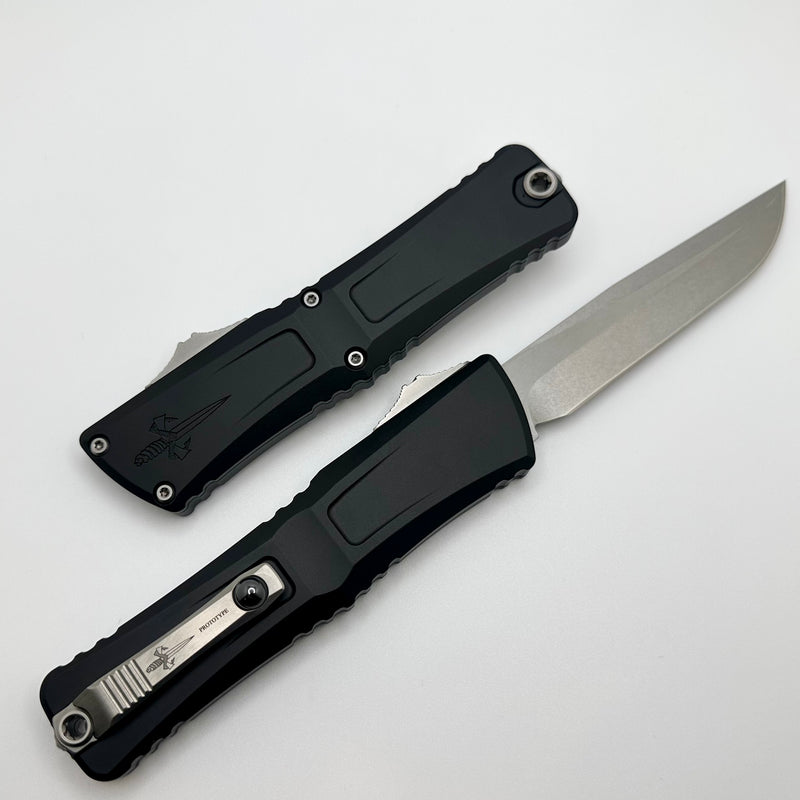 Marfione Custom Knives Combat Troodon Gen III Prototype Stonewash Single Edge w/ Black Handle