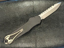 Heretic Giant Hydra 3X Hand Ground Custom Black Aluminum Handle & Stonewash Clip Point M390 w/ Flamed Accents S/N 002