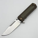 Medford TFF-4 Tumbled S45VN Tanto & Old School Bronze w/ OD Green G-10 Inlay & Bronze Clip/Hardware