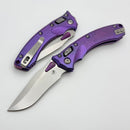 Microtech Amphibian Mini RAM LOK Stonewash Titanium Purple Haze Slab & Stonewash M390MK W/ Purple Accents 137MRL-10MS5