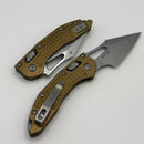 Microtech Knives Manual M-Stitch RAM LOK Tan Frag Aluminum Handles & Stonewash M390MK 169MRL-10FRTA