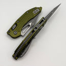 Microtech Knives Manual M-Stitch RAM LOK OD Green Frag Aluminum Handles & Apocalyptic M390MK 169MRL-10APFROD