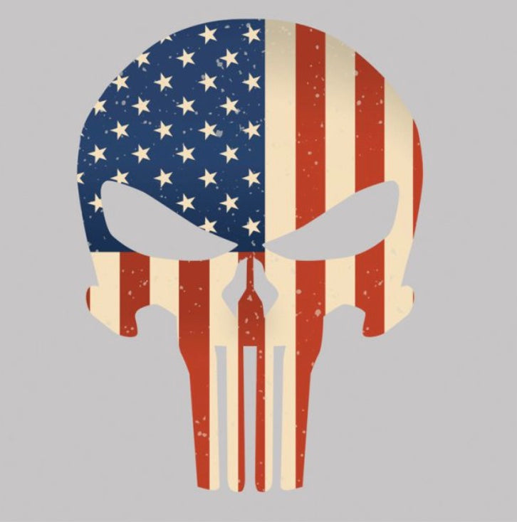 United States Tactical USA Flag Skull Sticker