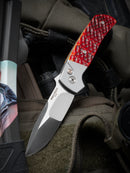 Pro-Tech ATCF Gray Aluminum Handles w/ Jigged Bone Inlays & Mosaic Button w/ Hand Ground Blade 2025 ATCF Custom 003