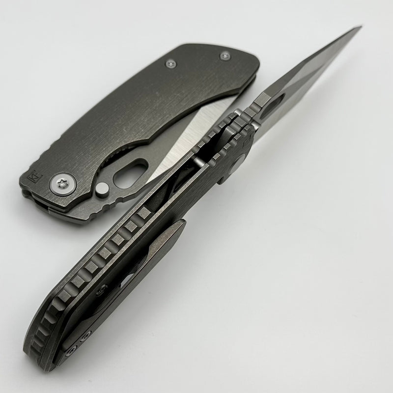 Custom Knife Factory Rotten Design Evo T Machine Grind S90V w/ Tumbled Titanium Handles