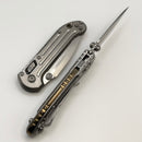 Marfione Select Microtech LUDT Ram-Lok w/ Grooved Titanium Handles & Bronze Accents & Stonewash Drop Point 1135RLG-10MS1