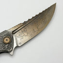 Custom Knife Factory ONE OFF Textured Titanium Marauder