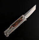 Reate EXO M Orange/Black Damascus Pattern G-10 & Satin Tanto