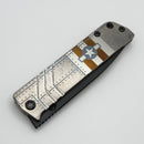 Medford Antik Front Flipper DLC S45 Drop Point & Star-N-Bars/Rivets Handles w/ Black Hardware/Clip