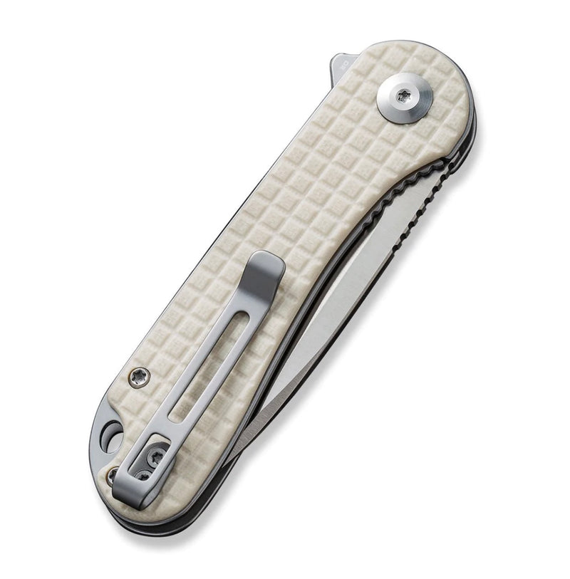 Civivi Elementum Flipper Ivory White G-10 Handle & Satin D2 C907A-3