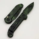 Microtech Knives LUDT Gen III Smooth Handle Topographic Black/Green Drop Point 1135S-1TPBKPGCS