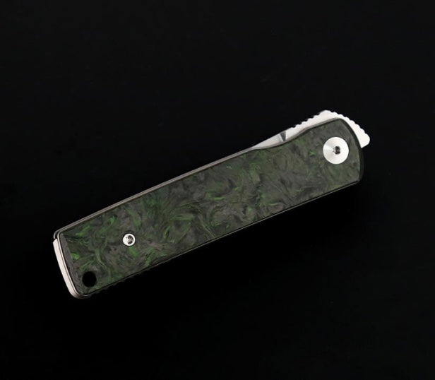 Reate Bushido w/ Dark Matter Green Handles & Hand Satin M390