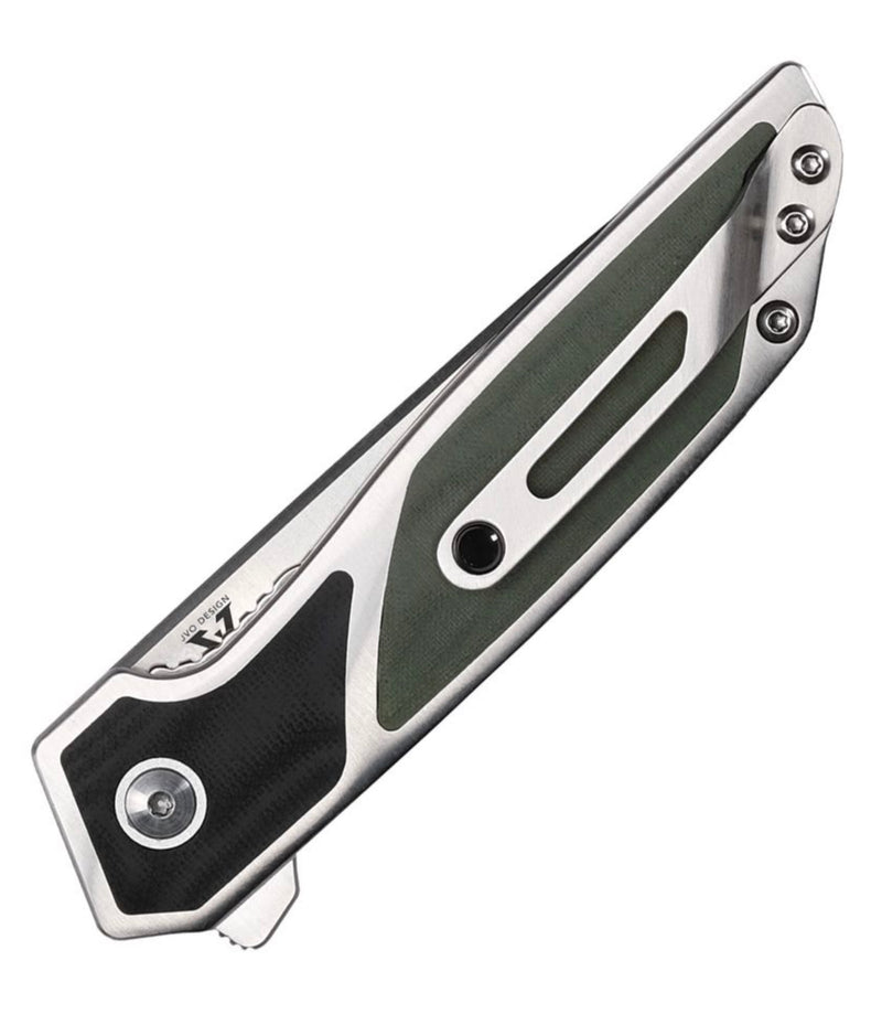 Begg Knives Diamici Stainless Steel Handles w/ Black/Green G-10 Inlays & D2 Blade BG014
