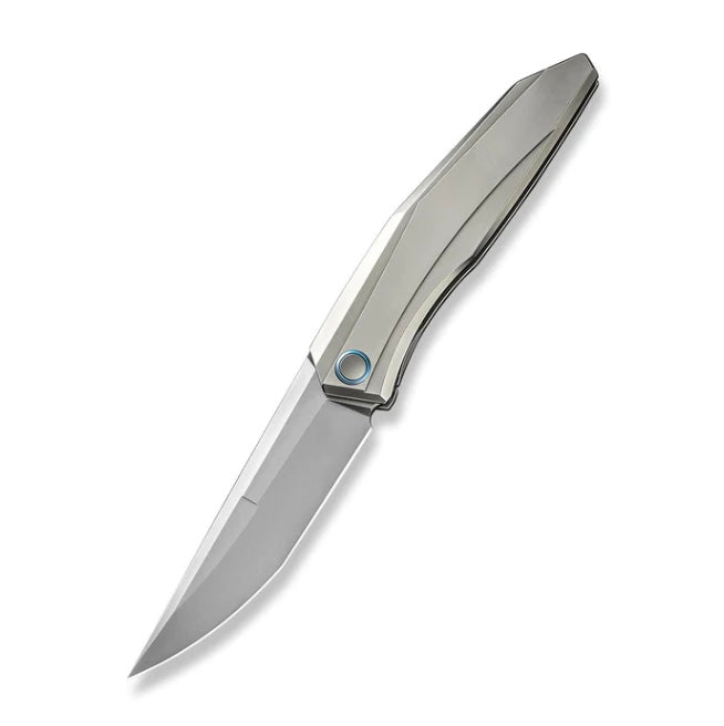 We Knife Cybernetic Top Flipper Bead Blast Titanium Handle & Polished Bead Blasted CPM-20CV WE22033-2