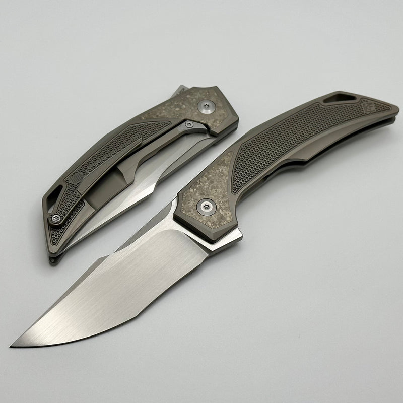 Custom Knife Factory Justice Bronze w/ CrystalTi & Hand Satin M398
