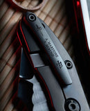 Marfione Custom Knives & Borka Blades Darkstar Stitch w/ Diamond Wash Rocked Double Star Grind M390 & Two Tone Satin/DLC w/ Peso Gold Carbon Fiber Inlaid Titanium